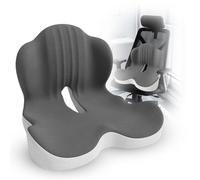 Large Memory Foam Seat Cushion Lumbar Support Pillow for Sciatica & Tailbone Pressure Relief Coccyx Pad for Office Chair, Car,Wheelchair,Home,Office