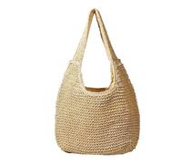Large Mesh Beach Bag,Eco-Friendly Beach Bag Casual Straw Women Shoulder Bags Wicker Woven Ladies Handbags Handmade Summer Beach Large Totes Bag(Beige)