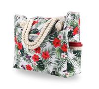 Large Mesh Beach Bag,Eco-Friendly Beach Bag Casual Striped Canvas Bag For Women Large Capacity Shoulder Bag Daily Shopping Totes Student Bookbag For School Travel Beach Bag(Red)