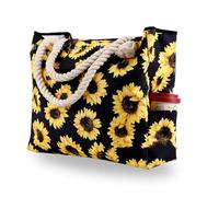 Large Mesh Beach Bag,Eco-Friendly Beach Bag Casual Striped Canvas Bag For Women Large Capacity Shoulder Bag Daily Shopping Totes Student Bookbag For School Travel Beach Bag(Yellow)