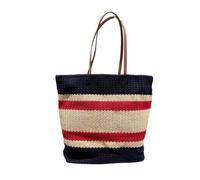 Large Mesh Beach Bag,Eco-Friendly Beach Bag Grass Woven Beach Striped Contrasting Shoulder Bag New Ultra Light And Large Capacity Tote Travel Women's