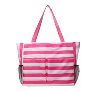 Large Mesh Beach Bag,Eco-Friendly Beach Bag Style Art Contrast Waterproof Canvas Tote Bag Large Capacity Shoulder Lazy Shopping Beach Bag(Rose color)
