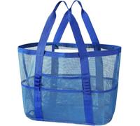 Large Mesh Beach Bag Foldable Tote Sandproof Waterproof Mini Pockets