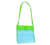 Large Mesh Beach Bag Tote Kids Beach Toys Organiser Storage Bags Shell Bag Small Items Storage Sand Away Beach Shoulder Mesh Bag Blue + Green Practical and Popular Clever