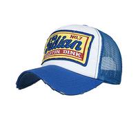 Large Mesh Patchwork Bright Color Retro Baseball Cap Trucker Dad Cap Youth Sport Outdoor Quick Dry Adjustable Unisex Summer Blue One Size