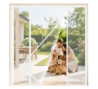 Large Mesh Screen Door for Patio White 220x210cm Foldable Design for Easy Storage During the Off-Season Classic and Contemporary Properties with Large External Doors
