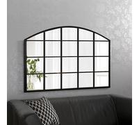 Large Metal Arch Window Mirror 120cm x 80cm Agenzia 14 Black Large