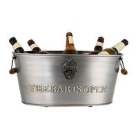 Large Metal Beer Wine Champagne Bottle Drinks Cooler Tub Ice Bucket with Bottle Opener Mothers Day Home Bar Gifts (A970)
