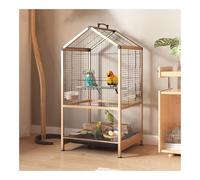 Large Metal Bird Cage Indoor Transparent Flight Cage with Pull-Out Tray for Cockatiels Parakeets Lovebirds Budgies
