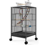 Large Metal Bird Cage with Roller Stand Water Dispenser Autumn, Extra Large Breeding Cage, Suitable for Parakeets, Lovebirds, Parrots, Finches