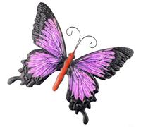 Large Metal Butterfly Wall Art, 3D Hand-Painted Purple Iron Garden Decor for Outdoor Indoor Use, Whimsical Yard Patio Fence Ornament, For Easy to Hang HOMEs