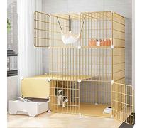 Large Metal - Cat Cages Indoor/Outside with Litter Tray, Cat Houses & Condos,small Animal Cage, Black/Yellow, Various Sizes,B-Yellow