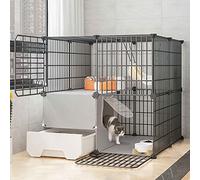 Large Metal - Cat Cages Indoor/Outside with Litter Tray, Cat Houses & Condos,small Animal Cage, Black/Yellow, Various Sizes