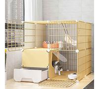 Large Metal - Cat Cages Indoor/Outside with Litter Tray, Cat Houses & Condos,small Animal Cage, Black/Yellow, Various Sizes