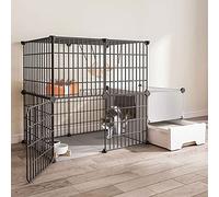 Large Metal - Cat Cages Indoor/Outside with Litter Tray, Cat Houses & Condos,small Animal Cage, Black/Yellow, Various Sizes