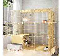 Large Metal - Cat Cages Indoor/Outside with Litter Tray, Cat Houses & Condos,small Animal Cage, Black/Yellow, Various Sizes