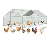Large Metal Chicken Coop, Chicken Coop Run, Outdoor Chicken Pen with Waterproof & Anti-UV Cover, Large Chicken Coop or Outdoor Farm Yard (19.7' L x 9.8' W x 6.6' H)