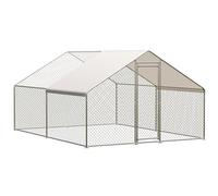 Large Metal Chicken Coop, Heavy Duty Walk-in Poultry Cage with Waterproof Cover, Durable Chicken Run Pen for Outdoor Farm Yard, Suitable for Chicken, Duck, Rabbit