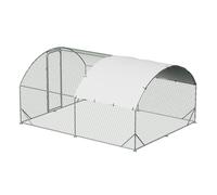 Large Metal Chicken Coop, Walk-in Poultry Cage 3 * 4 * 2m,Chicken Coop Run with Reinforcement & Waterproof & Anti-Ultraviolet Cover,with Lockable Doors and 8 Reinforcement Ribs for Outdoor