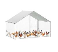 Large Metal Chicken Coop, Walk-In Poultry Cage with Water-Resident and Anti-UV, Chicken Pens Outdoor with Top for Ducks,Rabbits, Spire-Shaped Chicken Coop for Farm, Yard, 9.8 * 6.5 * 6.5In