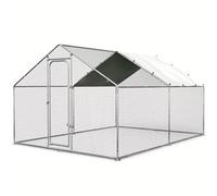 Large Metal Chicken Coops, Heavy Duty Galvanized Steel Cage With Waterproof Cover for Hens,Ducks,Rabbits(2x3x2m)