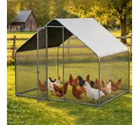 Large Metal Chicken Coops, Heavy Duty Galvanized Steel Cage With Waterproof Cover for Hens Ducks Rabbits, (2x3x2m)(6x3x2m)