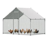Large Metal Chicken Coops, Heavy Duty Galvanized Steel Cage with Waterproof Cover for Hens Ducks Rabbits(2x3x2m)