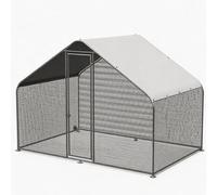 Large Metal Chicken Coops, Metal Chicken Coops Run, with Waterproof Roof Lockable Door Hen Duck Rabbit Farm House(4x3x2m)