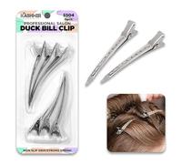 Large Metal Duck Bill Hair Clips - Strong Stainless Steel Sectioning Clips with Firm Spring Grip | Professional Salon & Barber Styling Clips for Cutting, Blow Drying, Curling & Hair Extensions (6)
