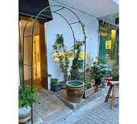 Large Metal Garden Arch For Climbing Plant Wide 1.4m 1.6m 1.8m 2.4m 2.8m 3m 3.5m Sturdy Durable Rose Archway Weather-Resistant Iron Tubular Pergola Trellis Color : Black,W180cm x H220cm