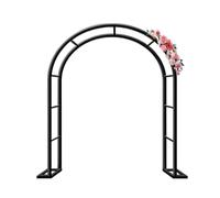 Large Metal Garden Arch for Climbing Plants Wedding Rose Trellis Sturdy Outdoor Support Arches Wide 120/140/180cm Tall 200/220/230cm - Black (4.5FT x 7.3FT)