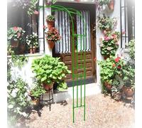 Large Metal Garden Arch Trellis 2.4m Heavy Duty Steel Pergola for Climbing Plants Wall Mounted Arbor for Weddings & Outdoor Patios (Green 120W x 240H cm)