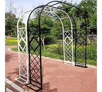 Large Metal Garden Arch With Base, Heavy Duty Archway Anti-rust Rose Arbor Arches Trellis Stand 140cm 180cm 220cm 280cm 300cm 340cm Wide, Lawn Backyard Wedding Decoration Sturdy Pergola (Color : Blac
