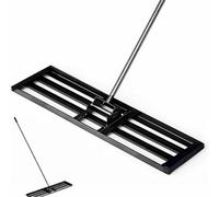 Large Metal Lawn Leveller Rake, 76 X 25 Cm Head With Adjustable Handle For Soil, Sand, Top Levelling - Tool Garden, Golf, Heavy