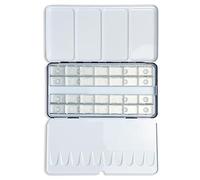 Large Metal Paint Tin with 28 Empty Pans for Watercolors, Oils and Gouache