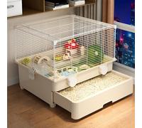 Large Metal Pet Cage with Pull-Out Tray and Skylight for Guinea Pigs, Ferrets, Chinchillas, and Small Animals