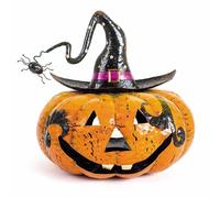 Large Metal Pumpkin Halloween Lantern for Doorstep Reusable