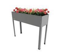 Large Metal Raised Garden Bed 80 x 60 x 30cm Galvanised Steel Grey Planter