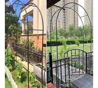 Large Metal Rose Arch Trellis - 7.2ft Outdoor Climbing Plant Support for Weddings & Gardens - Decorative Black Steel Archway for Vegetables & Ivy Plants W3M x H2.2M
