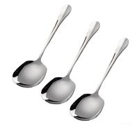 Large Metal Serving Spoon 3-Pack Rust Resistant | Ergonomic handle design, comfortable grip, precise scooping, reduces hand strain, for ideal for daily use