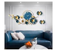 Large Metal Wall Clock with Ginkgo Leaf Design for Modern Living Room Decor