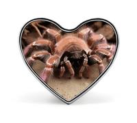 Large Mexican Pink Tarantula Lapel Pin Cute Heart Brooch Badge Fashion Tie Tack Pin for Hats, Clothing, Bags Unique Accessories Gift for Men & Women, Large Mexican Pink Tarantula, Love form