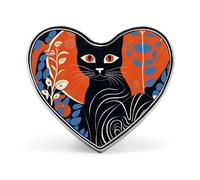 Large Mexican Pink Tarantula Lapel Pin Cute Heart Brooch Badge Fashion Tie Tack Pin for Hats, Clothing, Bags Unique Accessories Gift for Men & Women, Orange Cat Pattern, Love form