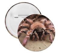 Large Mexican Pink Tarantula Lapel Pins Round Metal Brooch Badge Cute Tie Tack Pin for Hats, Clothing, Bags Unique Fashion Accessories Gift for Men & Women, white, 1PCS