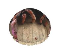 Large Mexican Tarantula Shower Cap for Women Double Layers Thick Hair Caps Reusable Waterproof Bath Caps with Elastic Band Hair Hat Washable Shower Hat for Men Women Spa Salon