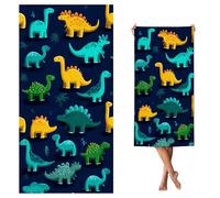 Large Microfibre Beach Towel for Adult, 70x140 cm Cartoon Sand Free Beach Towel with Pockets,Lightweight Quick Dry Travel Swim Towels, Sports Towels, Yoga Gym Beach Essentials, Dinosaur,s-j889