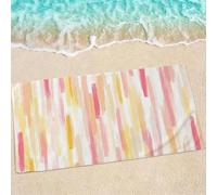 Large Microfibre Beach Towel for Adults 160x80cm, Solid Color Lightweight Quick Dry Beach Towel, Sand Free Compact Bath Towels for Yoga Camping Gym Travel, Swimming Towels for Women Men, Stripe 0e-436