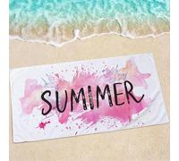 Large Microfibre Beach Towel for Adults 200x90cm, Summer Lightweight Quick Dry Beach Towel, Sand Free Compact Bath Towels Soft for Yoga Camping Gym Travel, Swimming Towels for Women Men, White 0e-467