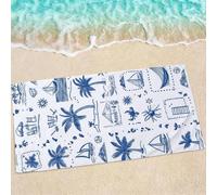 Large Microfibre Beach Towel for Adults 200x90cm, White Lightweight Quick Dry Beach Towel, Sand Free Compact Bath Towels Soft for Yoga Camping Gym Travel, Swimming Towels for Women Men, Simple 0e-505