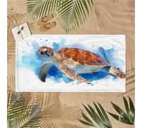 Large Microfibre Beach Towel for Adults Quick Dry, Sand Free & Lightweight Microfibre Towel for, Pool, Camping Essential Beach Accessories for Women, Men, Gifts 220x100cm Sea turtles White U-127